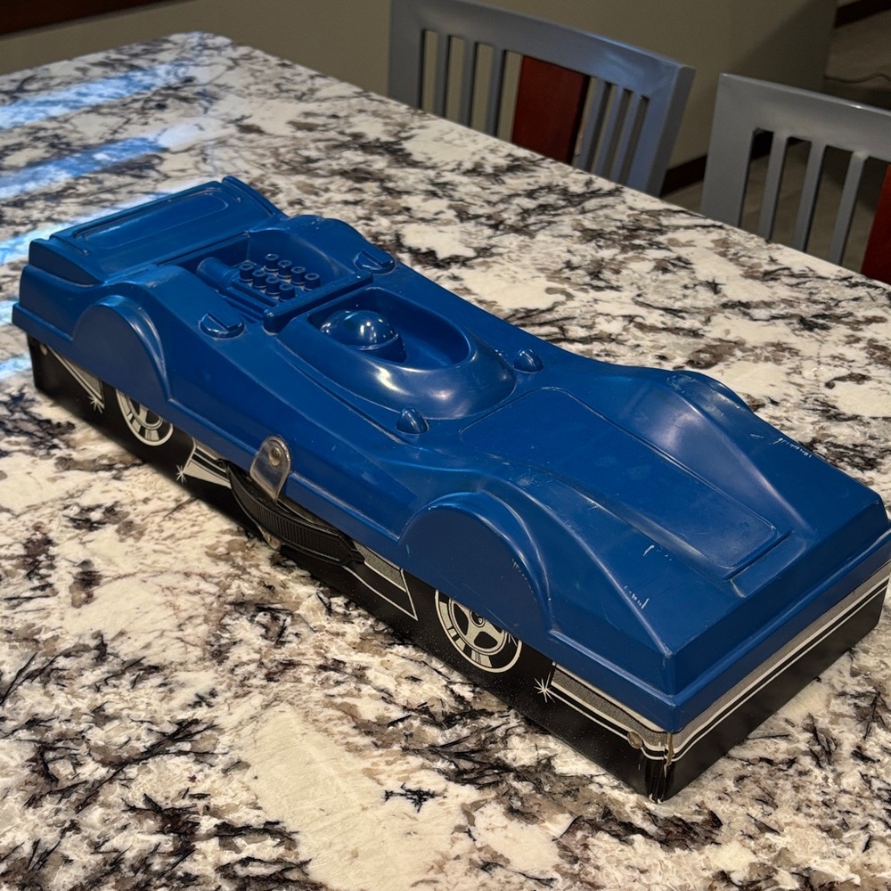 Blue Kids Toy Race Car Storage Box Matchbox